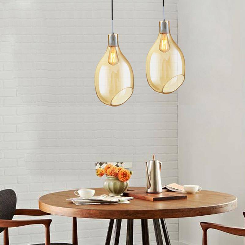 Suspension design en verre ovale ouvert