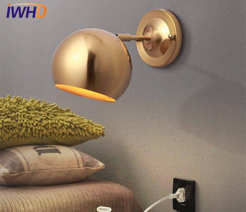 Applique murale design boule dorée à LED Arandela