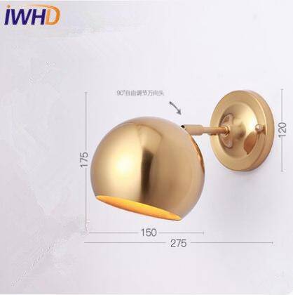 Applique murale design boule dorée à LED Arandela