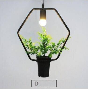 Suspension à forme avec plantes verte Trazos