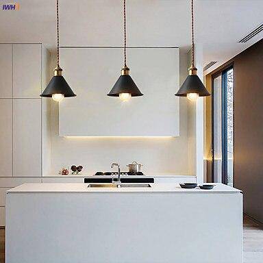 Suspension design LED avec abat-jour en métal style industriel Loft