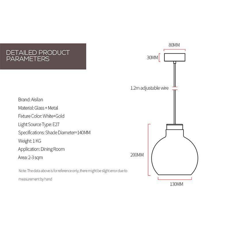 Suspension boule en verre à LED Lamp