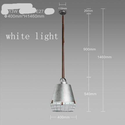 Suspension industrielle à LED avec abat-jour cage grise
