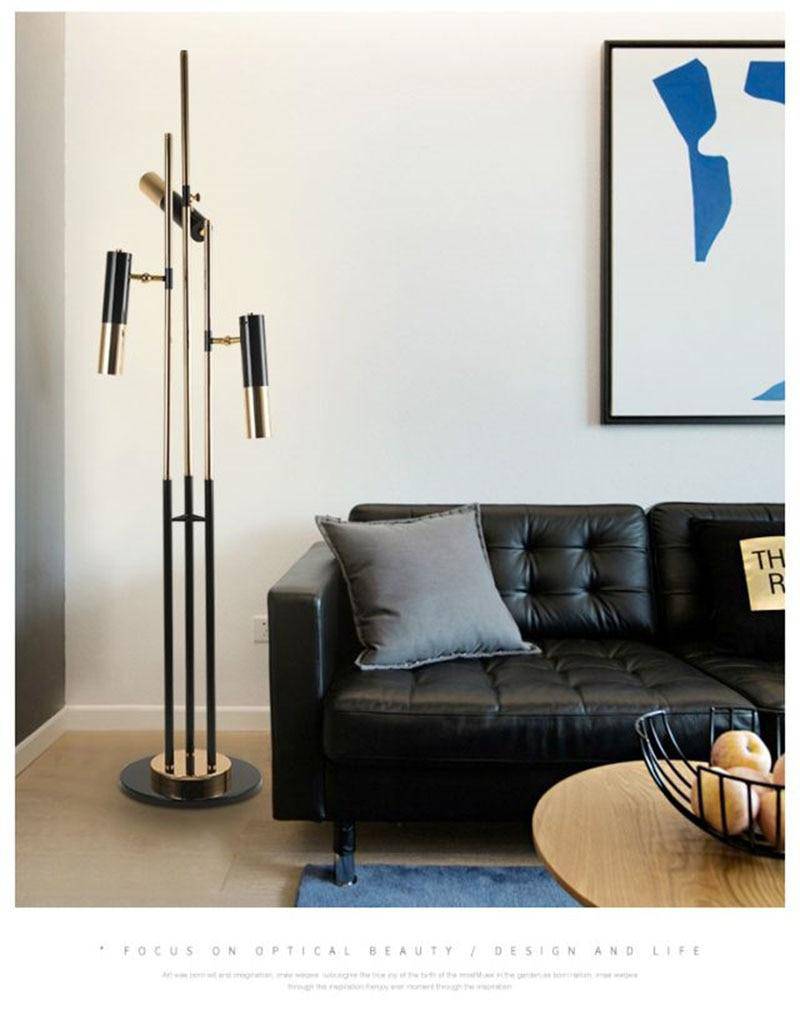 Lampadaire design LED tripes pied et lampes dirigeables Floor