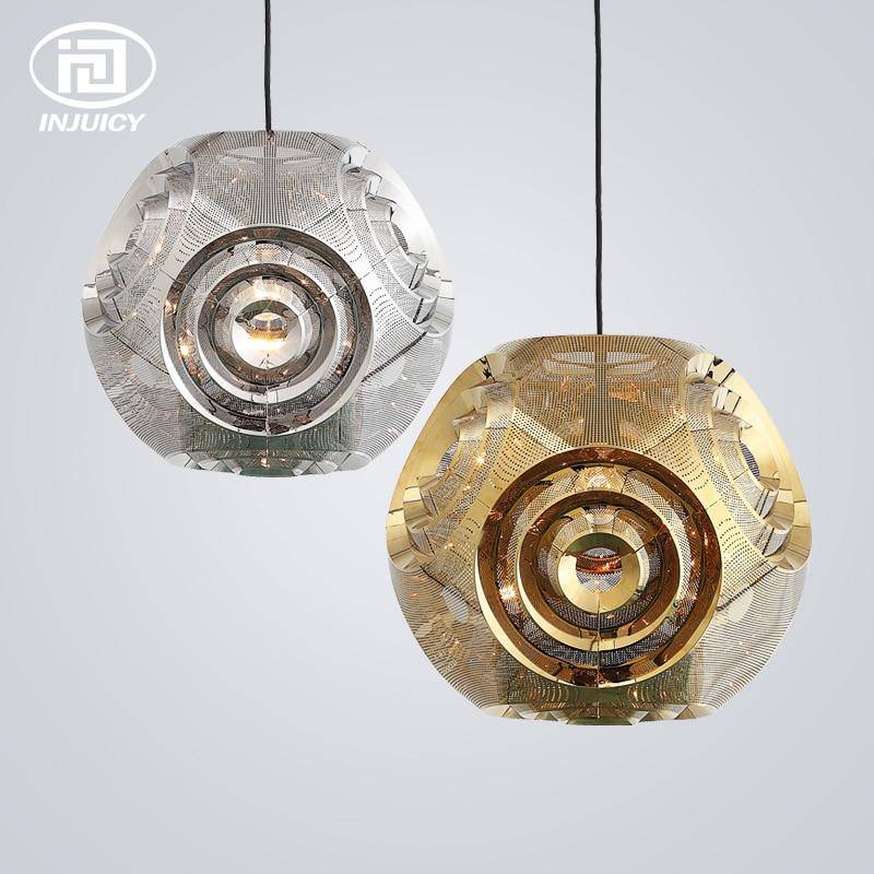 Suspension design doré ou argenté Hollowed