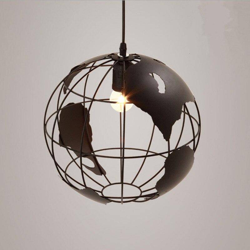 Suspension moderne globe du monde en cage