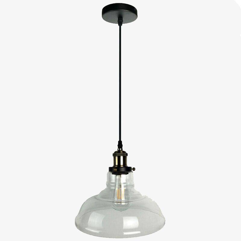 Suspension moderne LED noir avec abat-jour en verre Loft