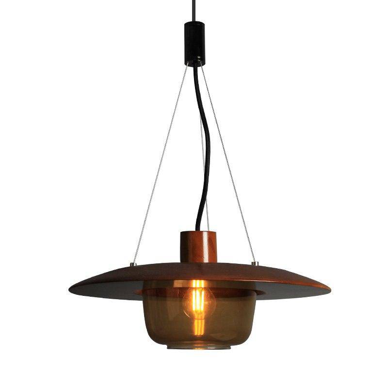 Suspension LED design en bois et verre Glass