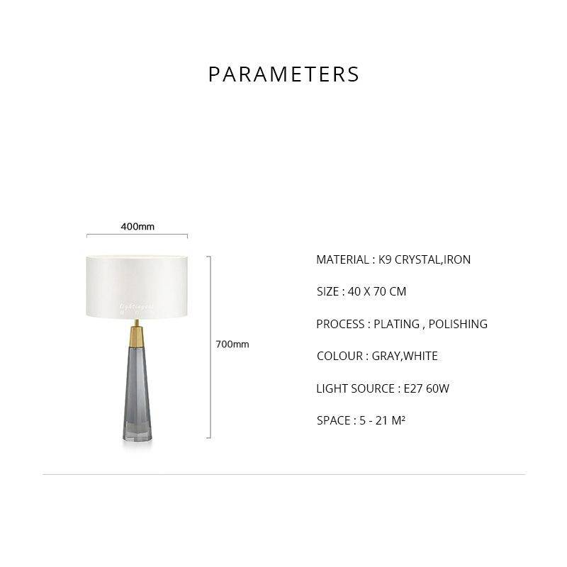 Lampe à poser design LED avec abat-jour blanc Art