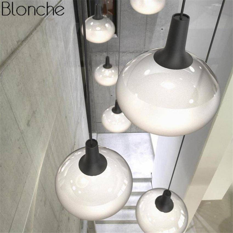 Suspension design ovale en verre à LED Oval