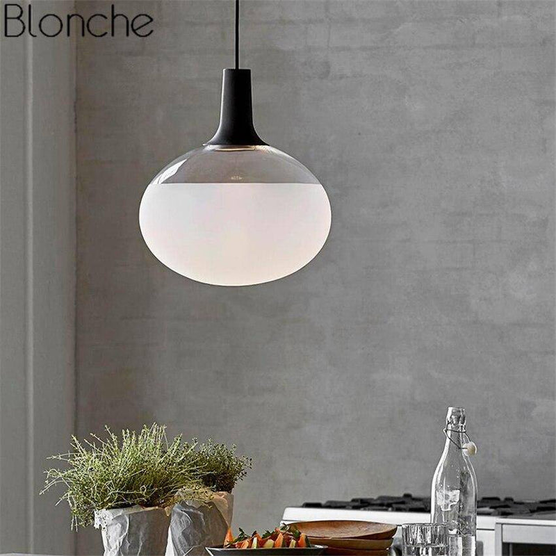 Suspension design LED ovale blanche Designer