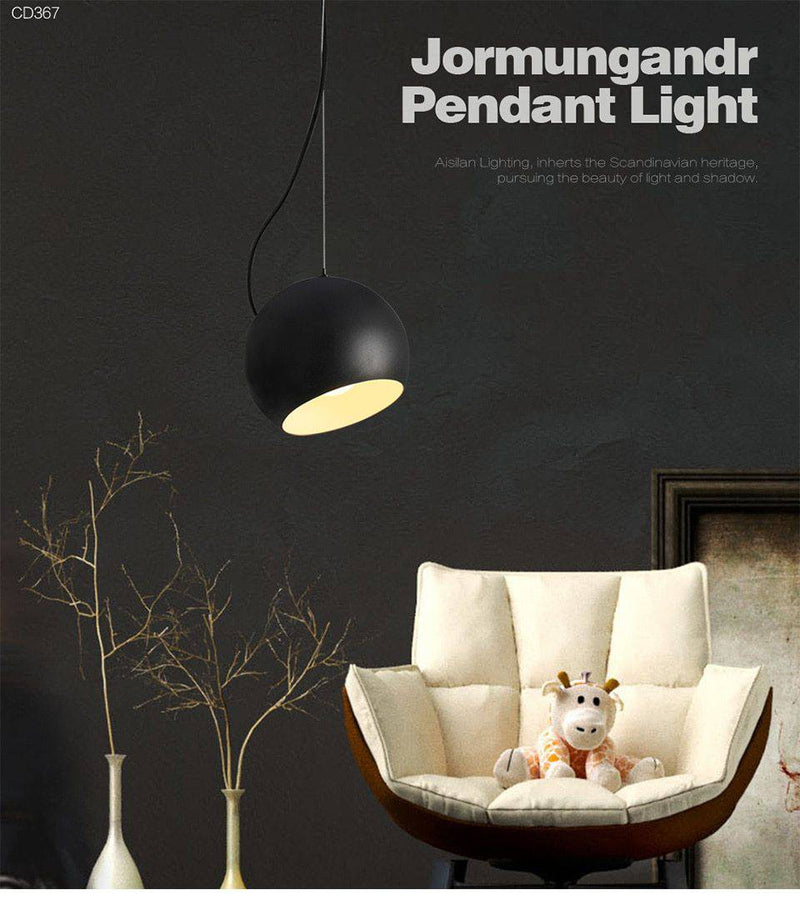 Suspension en boule design noire Solid