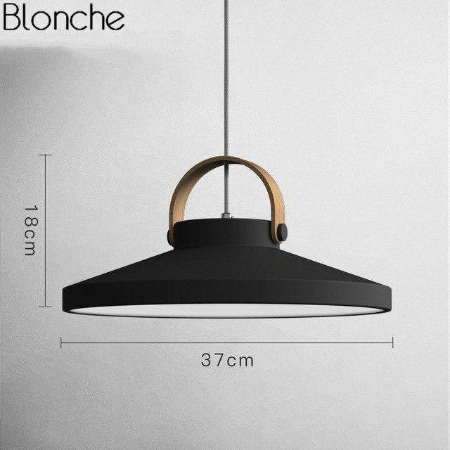 Suspension design LED en bois et métal Moderna