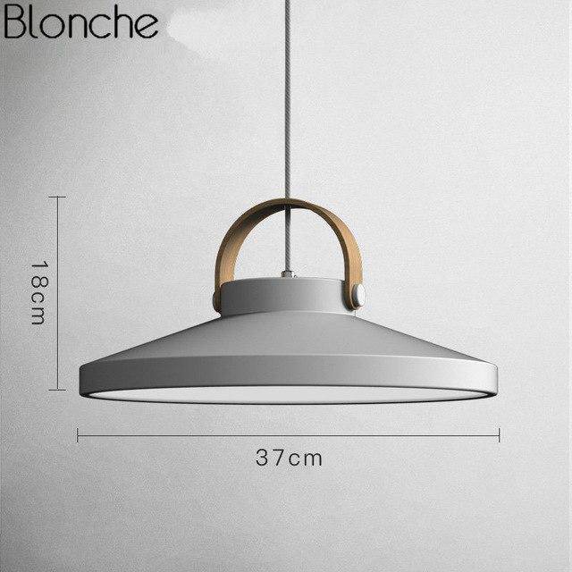 Suspension design LED en bois et métal Moderna