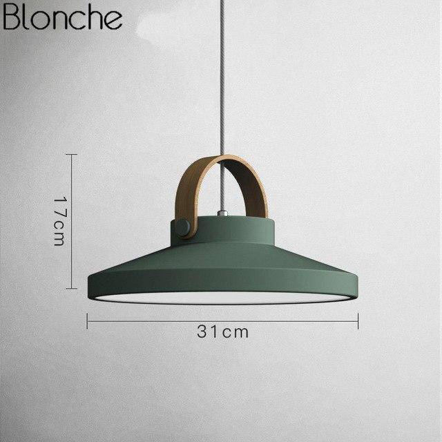 Suspension design LED en bois et métal Moderna