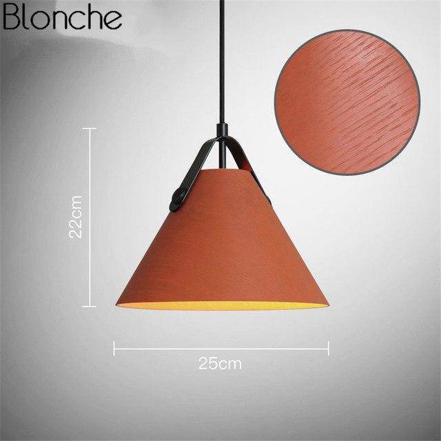 Suspension LED en bois et métal coloré Hanging