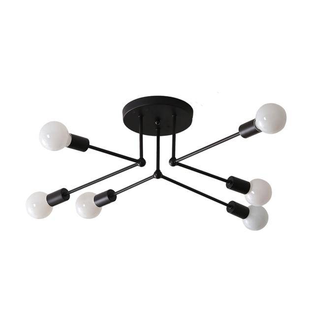 Plafonnier en métal rétro avec plusieurs lampes Personality