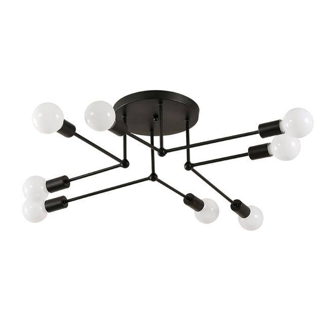 Plafonnier en métal rétro avec plusieurs lampes Personality