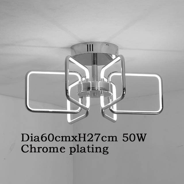 Plafonnier moderne rectangles chromé à LED