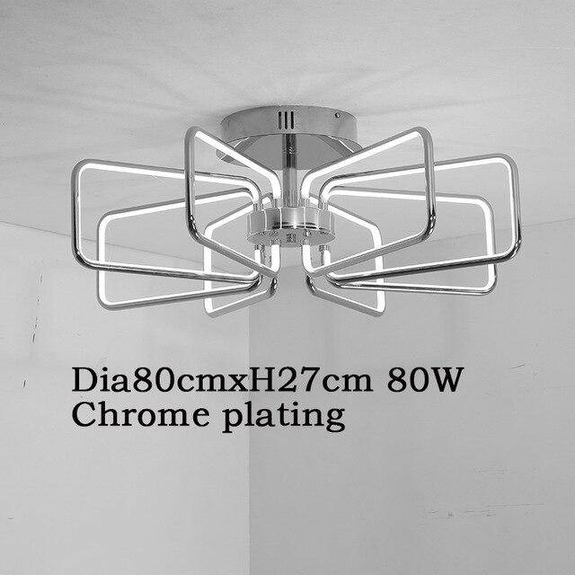 Plafonnier moderne rectangles chromé à LED