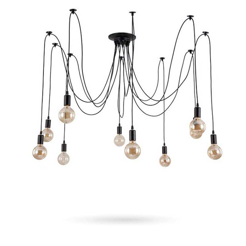 Suspension design avec lampes suspendues sur câble Dining