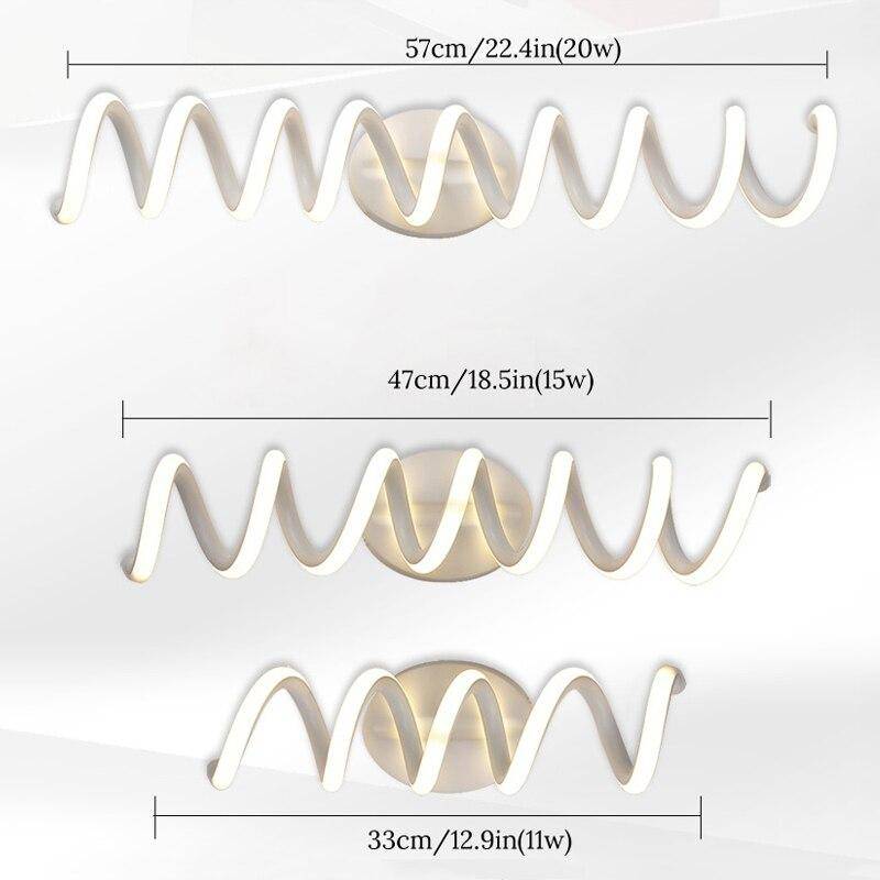 Applique murale LED spirale lumineuse en aluminium