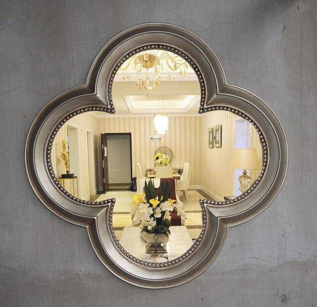 Miroir mural décoratif trèfle à 4 feuilles rétro