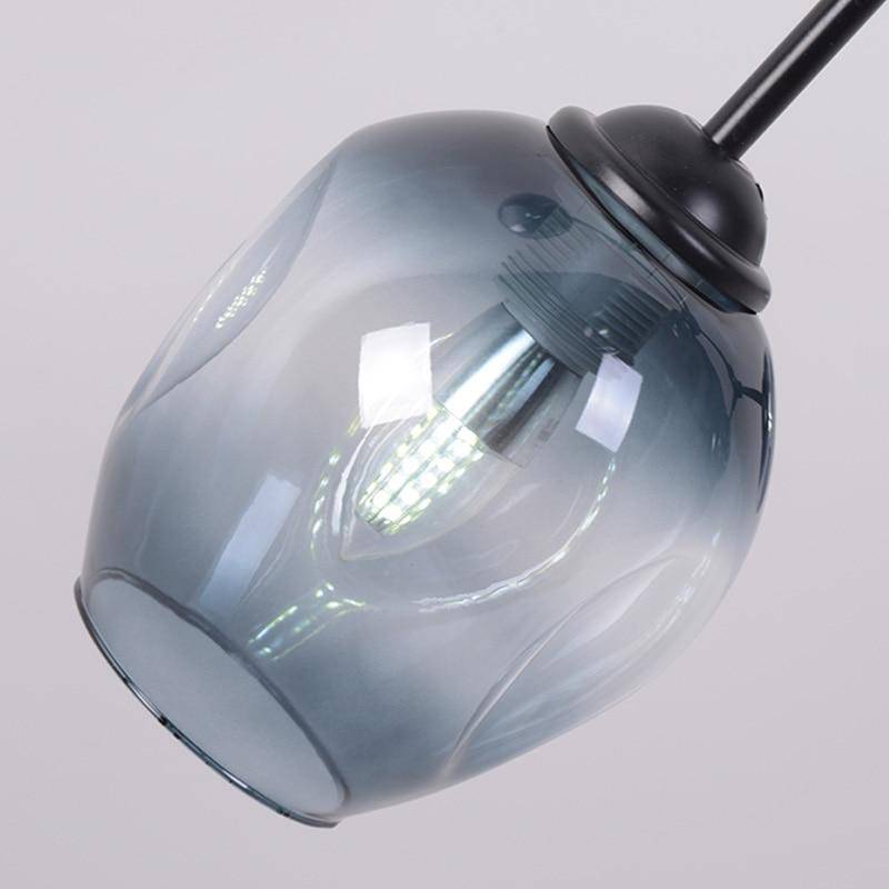 Lustre design à LED branches en métal et lampes en verre Lindsey