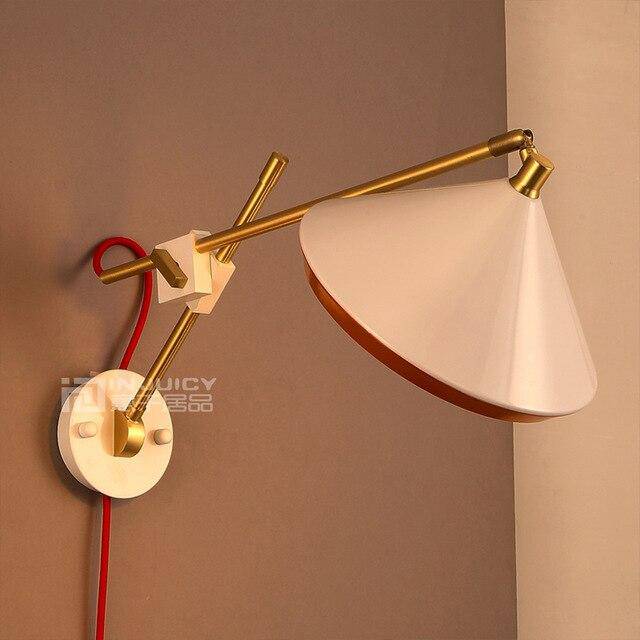 Applique murale LED ajustable dorée Vintage