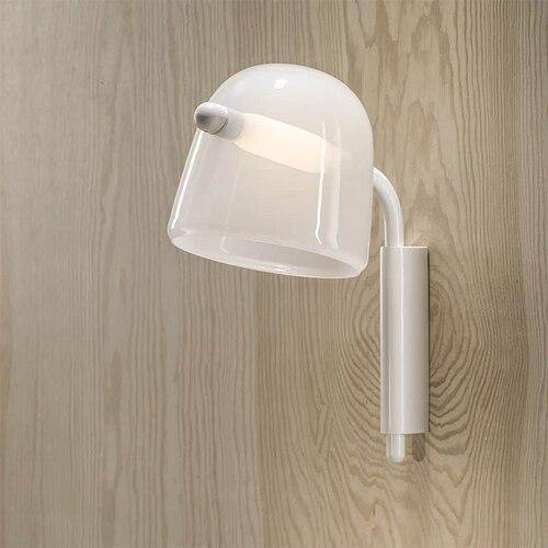 Applique murale design à LED avec abat-jour en verre fumé