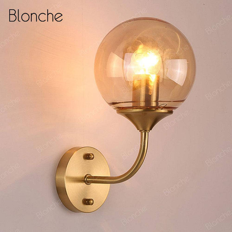 Applique murale moderne LED avec boule en verre Cooper