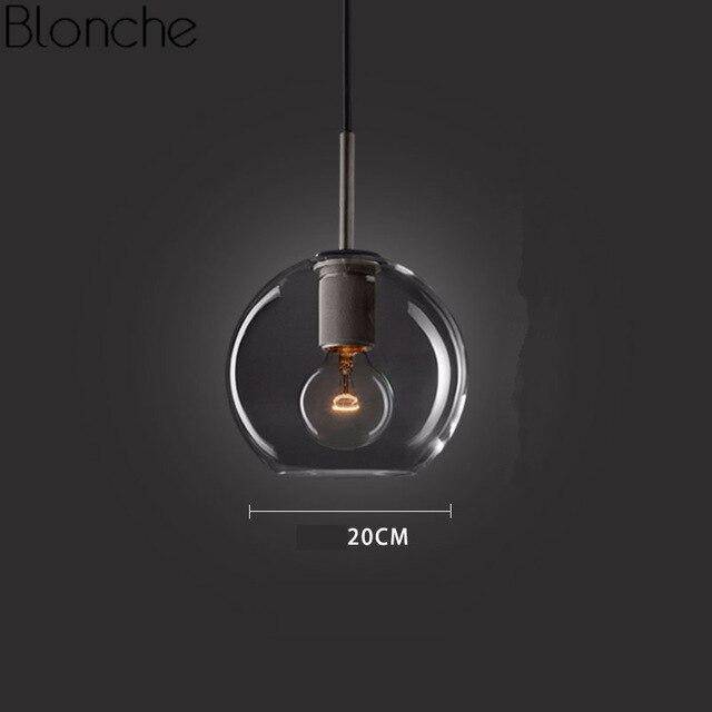 Suspension design LED en verre arrondi au style Loft Industriel