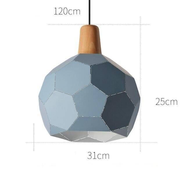 Suspension design à LED en métal coloré style scandinave