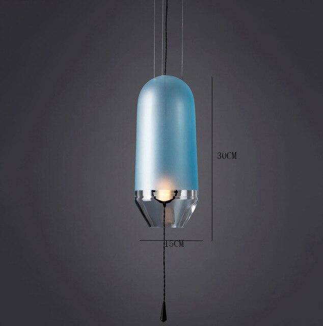 Suspension LED design formes en verre coloré Loft