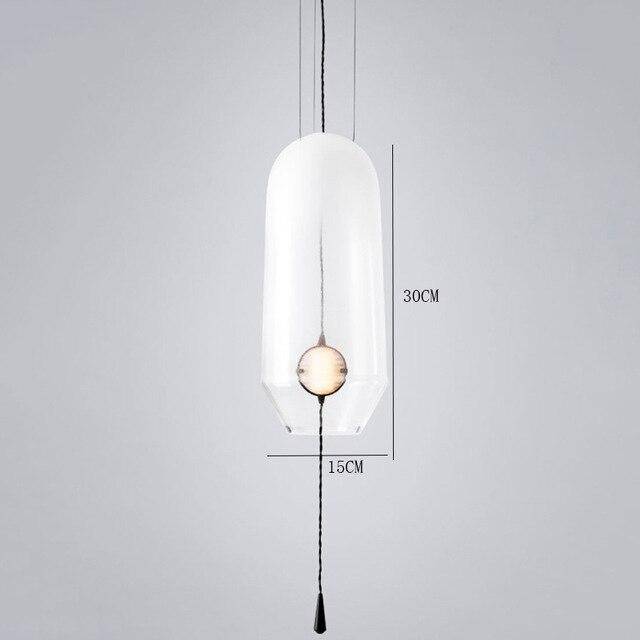 Suspension LED design formes en verre coloré Loft