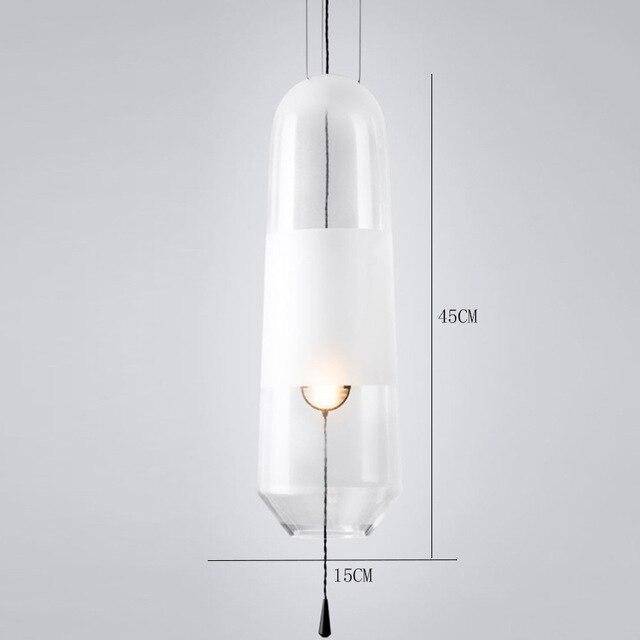 Suspension LED design formes en verre coloré Loft