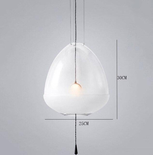 Suspension LED design formes en verre coloré Loft