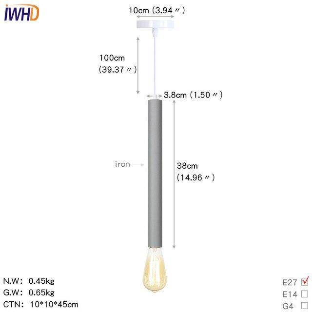 Suspension LED cylindre coloré avec lampe apparente