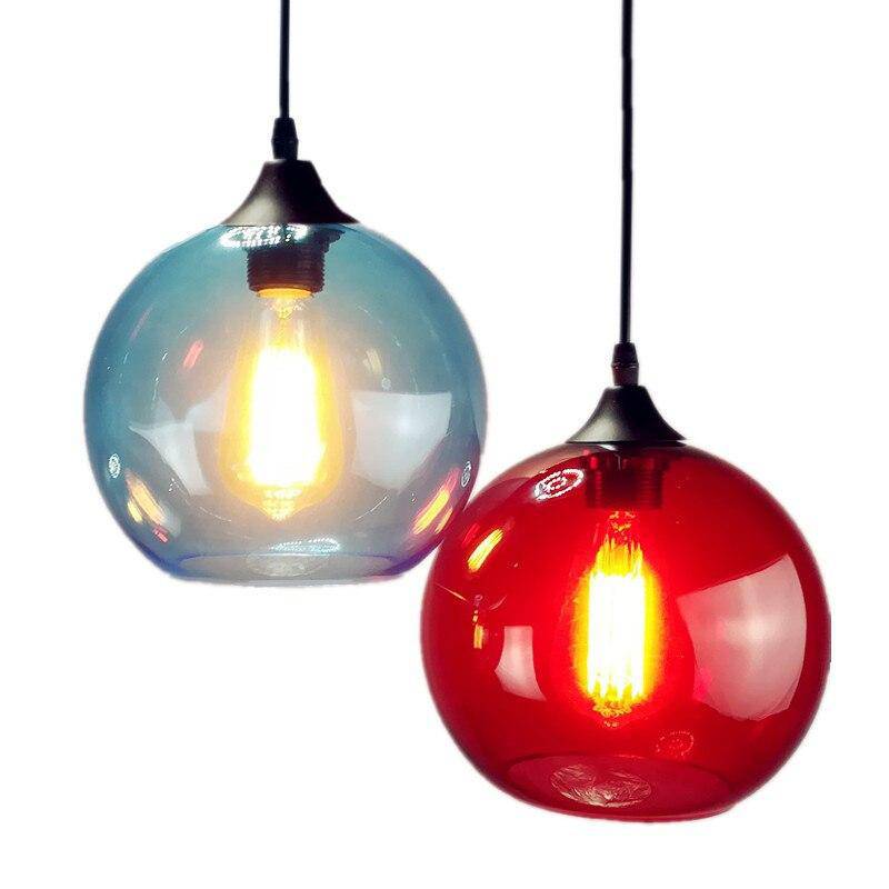 Suspension boule en verre colorée Loft