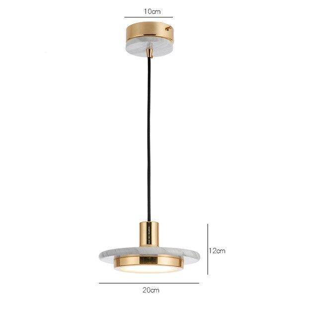 Suspension design en verre et style marbre Line