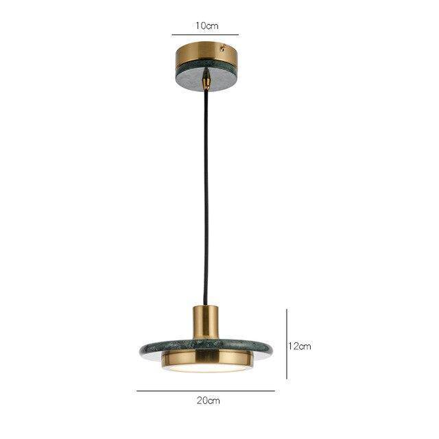 Suspension design en verre et style marbre Line