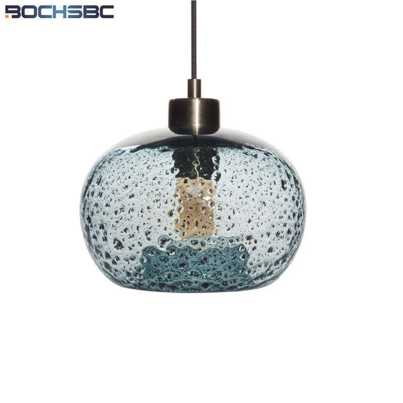 Suspension design LED arrondie en verre coloré Life