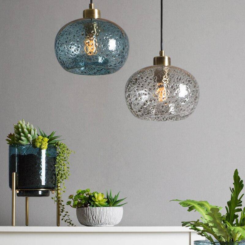 Suspension design LED arrondie en verre coloré Life