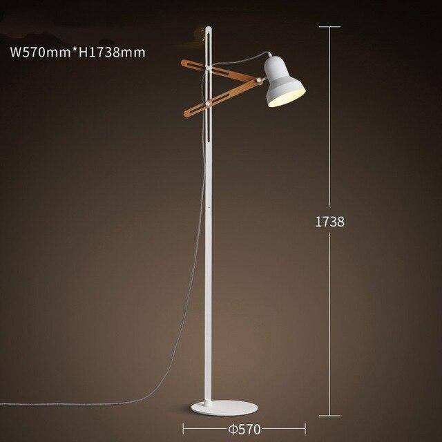 Lampadaire design ajustable avec deux épingles en bois Personality