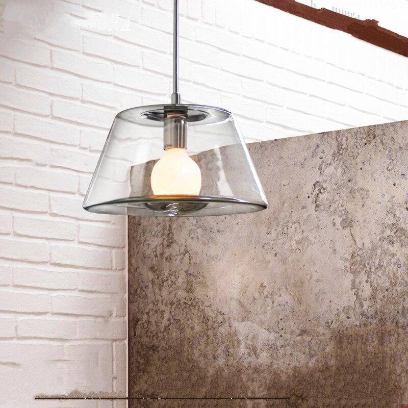 Suspension design en verre à LED triangle