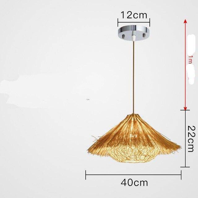 Suspension triangle en paille tissé Woven