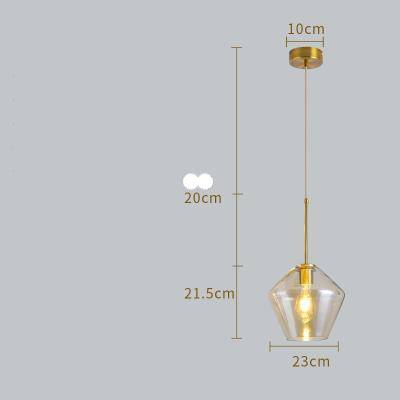 Suspension en verre fumé marron de plusieurs formes Cognac