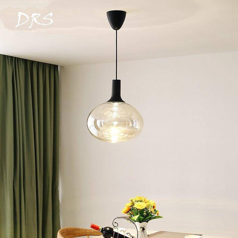 Suspension design boule en verre Simple