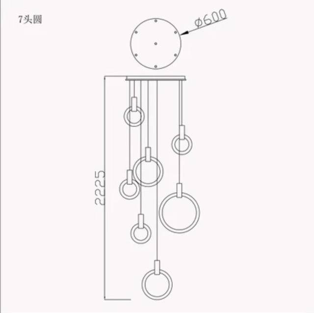 Suspension design cercle éclairé scandinave