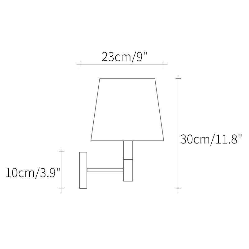 Applique murale moderne LED avec abat-jour triangle en tissu